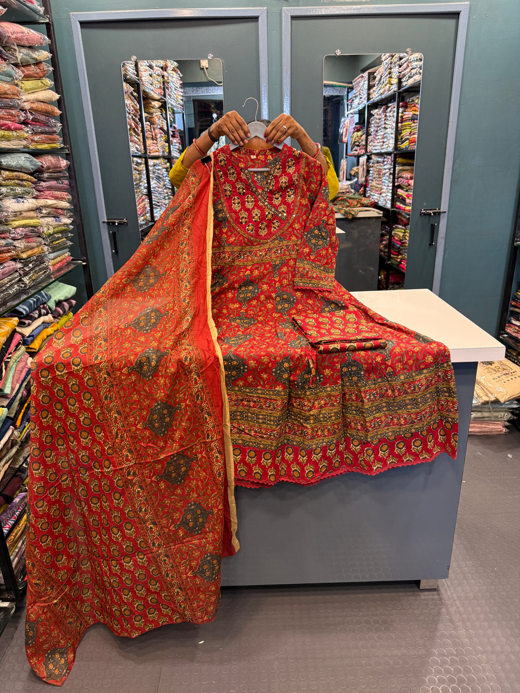 Jaipuri Anarkali Cotton suit