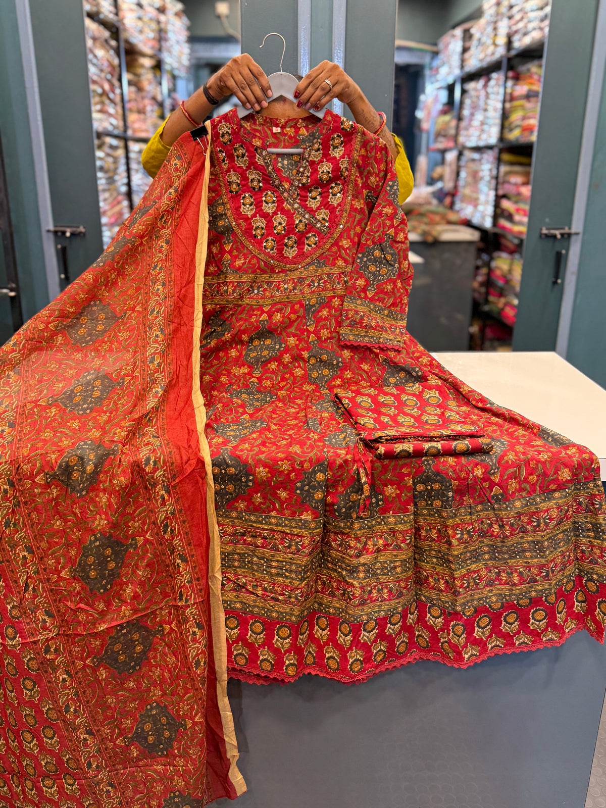 Jaipuri Anarkali Cotton suit