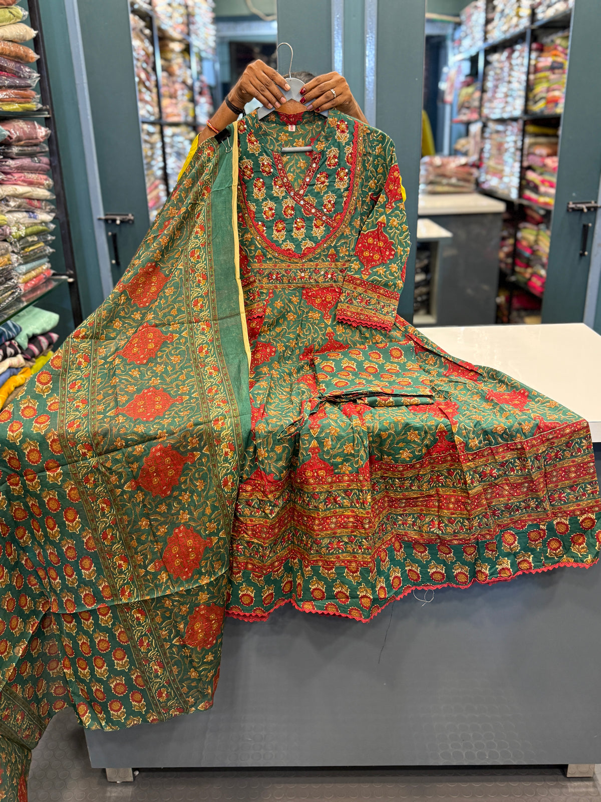 Jaipuri Anarkali Cotton suit