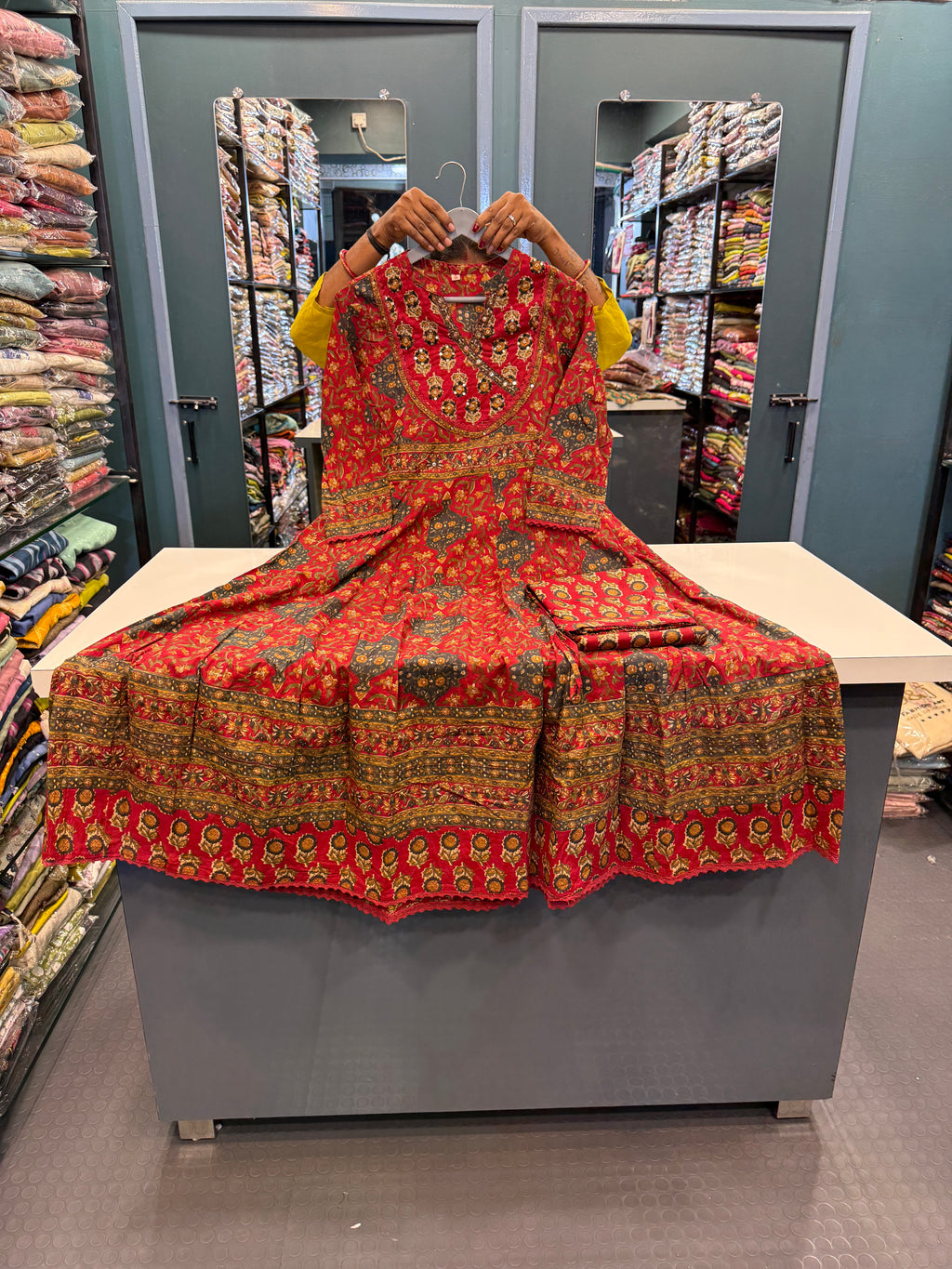 Jaipuri Anarkali Cotton suit